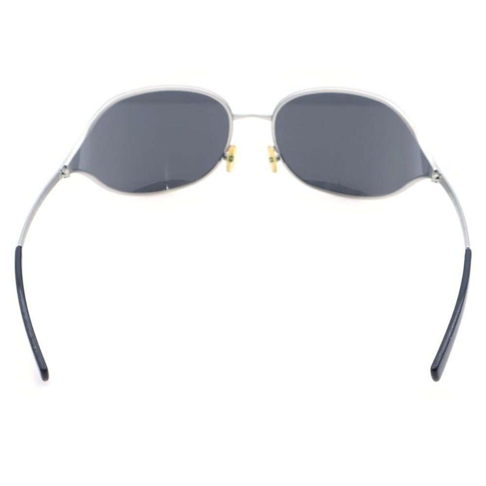 Prada Sunglasses Oval Wraparound Black Silver - Picture 2 of 6